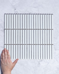 Roseby Bone White Gloss Kit Kat Finger Mosaic Tile tile, view 1 - Tile Touch