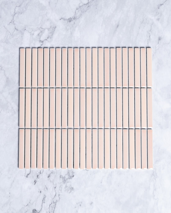 Roseby Soft Pink Gloss Kit Kat Finger Mosaic Tile