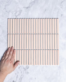  Roseby Soft Pink Gloss Kit Kat Finger Mosaic Tile