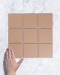 Bridges Mocha Brown Unglazed Full Body Porcelain Square Mosaic Tile 97x97mm tile, view 1 - Tile Touch