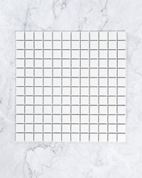 Fairway Mini Plain White Matt Square Mosaic 23x23mm tile, view 2 - Tile Touch