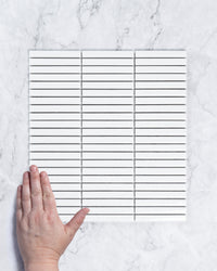 Roseby Plain White Matt Kit Kat Finger Mosaic Tile tile, view 1 - Tile Touch