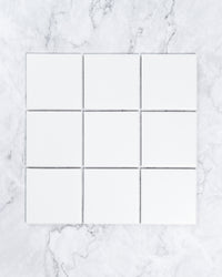 Vasta Plain White Matt Square Mosaic 97x97mm tile, view 2 - Tile Touch