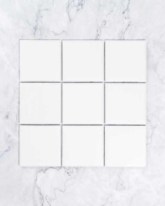 Vasta Plain White Matt Square Mosaic 97x97mm