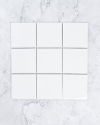Vasta Plain White Gloss Square Mosaic tile, view 2 - Tile Touch