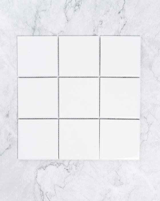 Vasta Plain White Gloss Square Mosaic