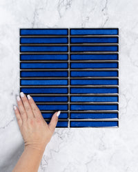 Kalana Kit Kat Finger Denim Blue Finger Mosaic Tile tile, view 1 - Tile Touch