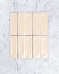 Kent Italian Matt Tile Soft Pink 50x150mm 3D tile, view 2 - Tile Touch