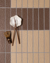 Kazoku Sabi Coffee Japanese Handcrafted Rectangle Mosaic Matt 45x195mm