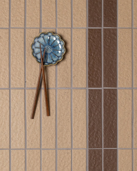 Kazoku Sabi Coffee Japanese Handcrafted Rectangle Mosaic Matt 45x195mm
