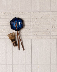 Hatsuborder White Speckle Japanese Hand Crafted Kit Kat Mosaic Tile 23x152mm tile, view 5 - Tile Touch