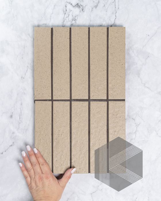 Sabi Cocoa Brown Japanese Handcrafted Rectangle Mosaic Matt 45x195mm