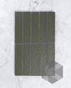 Sabi Khaki Green Japanese Handcrafted Rectangle Mosaic Matt 45x195mm