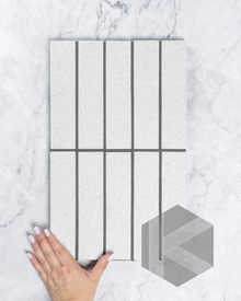  Sabi White Japanese Handcrafted Rectangle Mosaic Matt 45x195mm Main