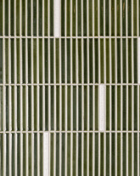 Sapporo Olive Green Speckle Japanese Hand Glazed Finger Mosaics 15x148mm tile, view 4 - Tile Touch