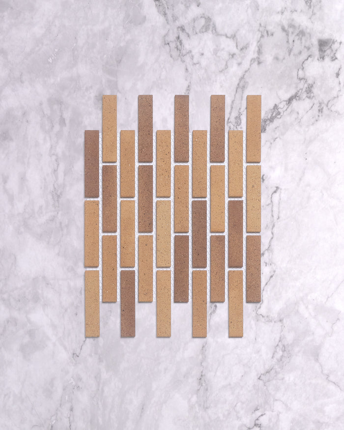 Slender SL-02 Terracotta Japanese Textured Mosaic Tile