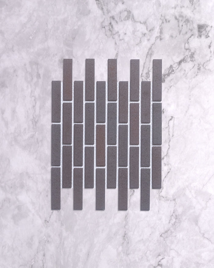Slender SL-04 Charcoal Japanese Textured Mosaic Tile