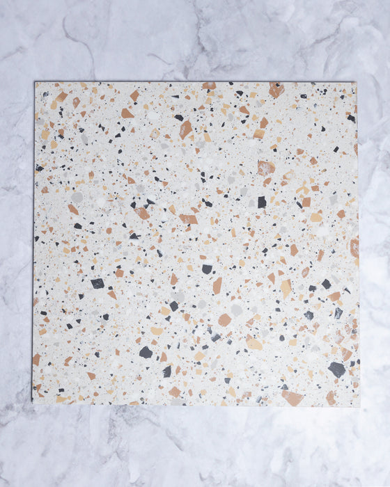 Springfield Ivory Coral Terrazzo Look Italian Full Body Look Porcelain Tile 600 x 600mm