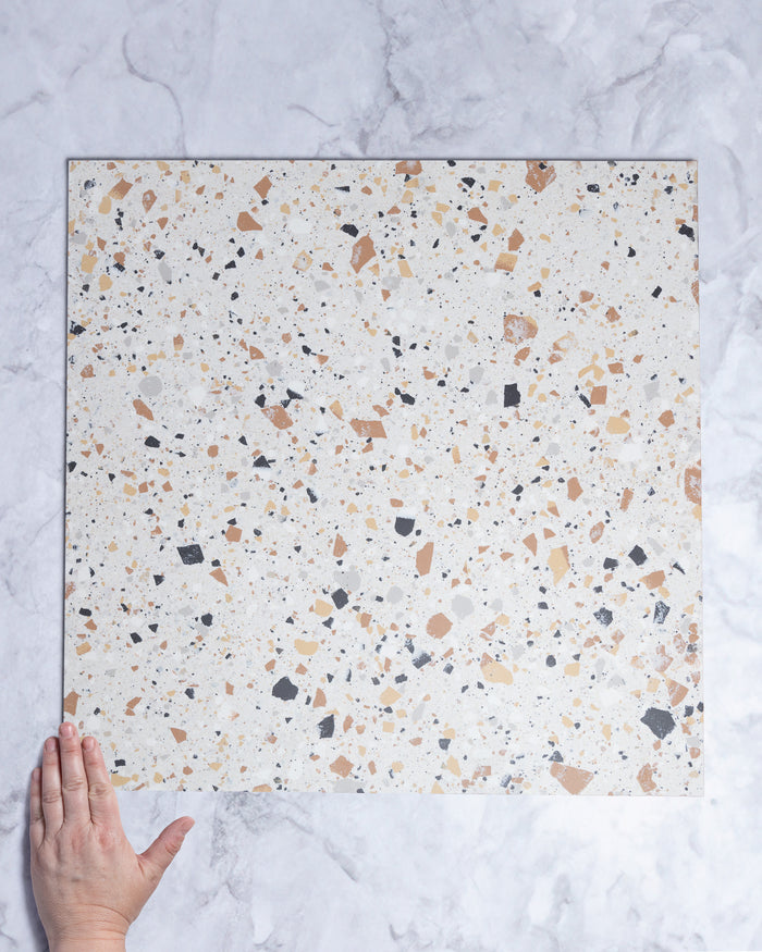 Springfield Ivory Coral Terrazzo Look Look Porcelain Tile 600 x 600mm