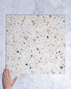 Springfield Ivory Coral Terrazzo Look Italian Full Body Look Porcelain Tile 600 x 600mm