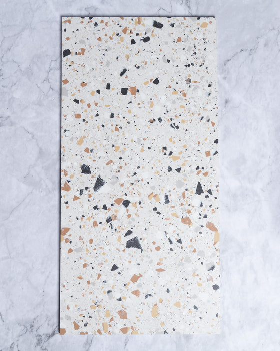 Springfield Ivory Coral Terrazzo Look Italian Full Body Look Porcelain Tile 300 x 600mm