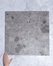 Tivoli Mid Grey Ceppo Di Gre Stone Look Porcelain Tile External GRIP Finish 600 x 600mm