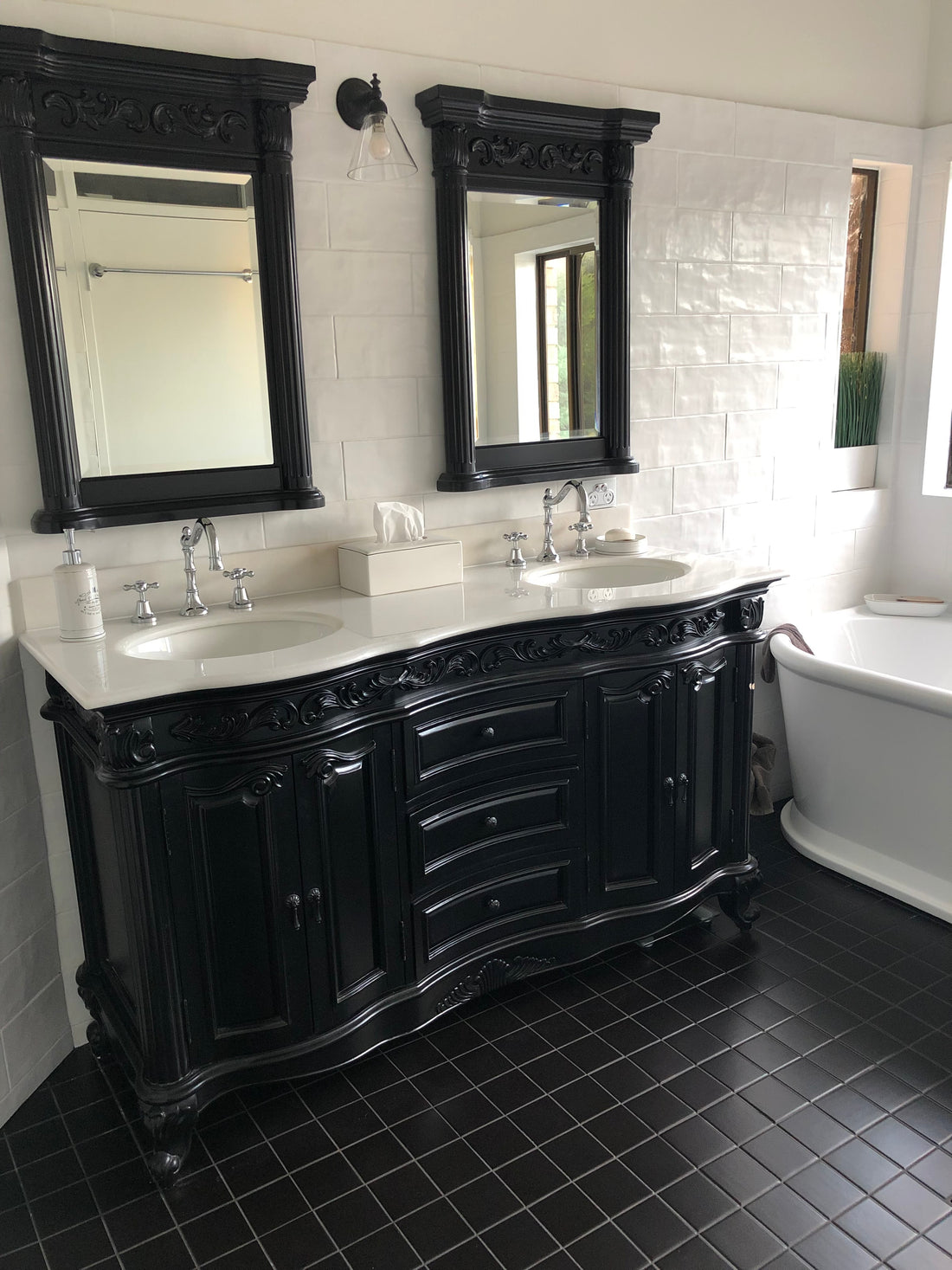 Vasta Plain Black Matt Square Mosaic 97x97mm tile - Tile Touch