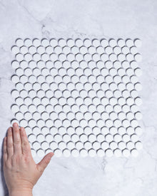  Vogue White Gloss Penny Round Mosaic