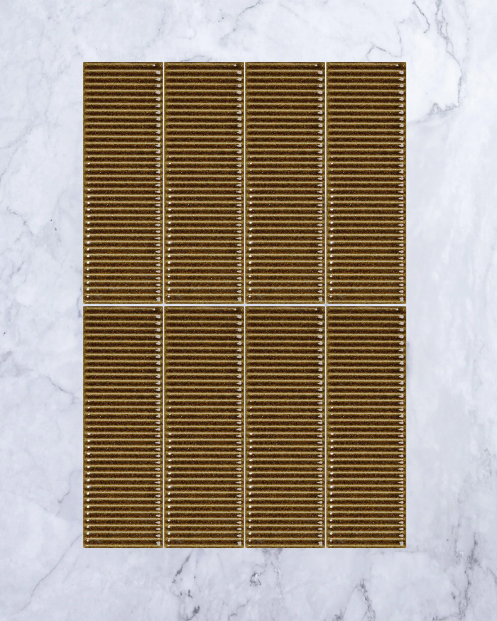 Yuki Ribbed Ambar Dark 50x150mm tile - Tile Touch