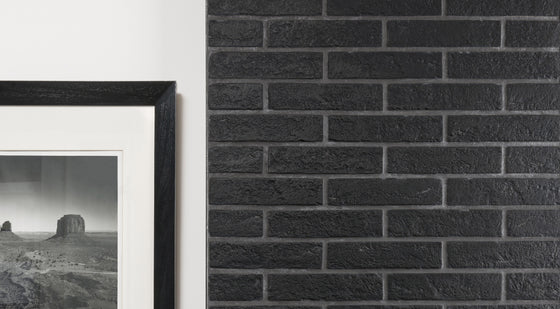 Ellerston Black Rustic Brick Look Tile 60 x 250mm