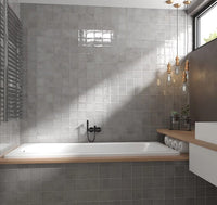 Exville Silver Grey Gloss Spanish Tile 100x100mm tile, view 3 - Tile Touch