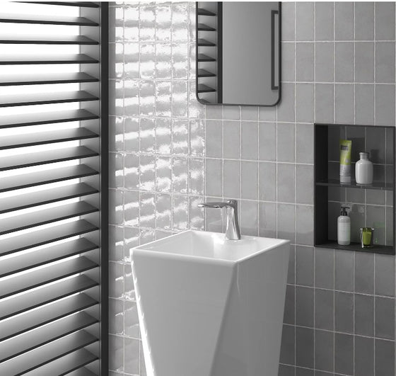 Exville Silver Grey Gloss Spanish Tile 75x150mm