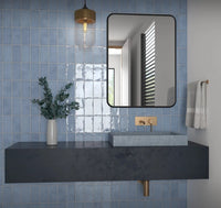 Exville Sky Blue Gloss Spanish Tile 75x150mm tile, view 3 - Tile Touch