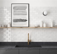 Exville White Gloss Spanish Tile 75x150mm tile, view 3 - Tile Touch