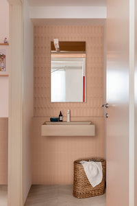 Kent Italian Matt Tile Soft Pink 50x150mm tile, view 3 - Tile Touch