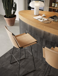 London Mini Bricks Italian Porcelain Tile 60x240mm Black tile, view 5 - Tile Touch