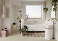 London Mini Bricks Italian Porcelain Tile 60x240mm White tile, view 4 - Tile Touch