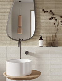 London Mini Bricks Italian Porcelain Tile 60x240mm White tile, view 5 - Tile Touch