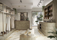 London Mini Bricks Italian Porcelain Tile 60x240mm Moss Green tile, view 4 - Tile Touch