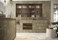 London Mini Bricks Italian Porcelain Tile 60x240mm Moss Green Décor tile, view 6 - Tile Touch