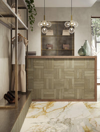 London Mini Bricks Italian Porcelain Tile 60x240mm Moss Green tile, view 5 - Tile Touch