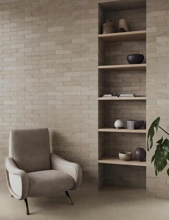 London Mini Bricks Italian Porcelain Tile 60x240mm Clay