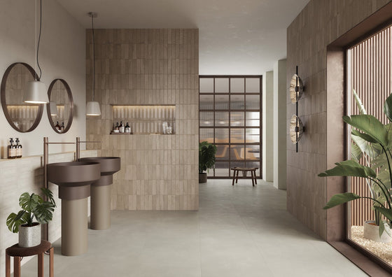 London Mini Bricks Italian Porcelain Tile 60x240mm Smoke