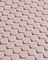 Vogue Soft Pink Glossy Penny Round Mosaic