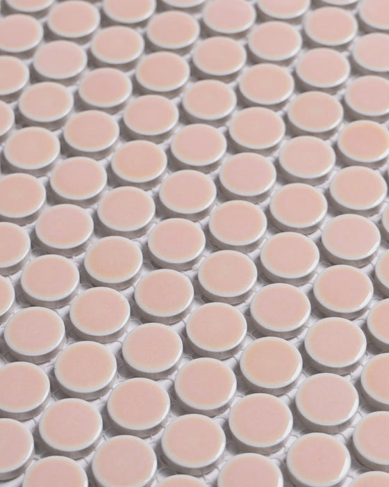 Vogue Soft Pink Glossy Penny Round Mosaic