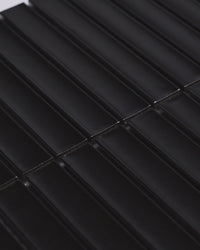 Gracemere Black Matt Concave Kit Kat Finger Mosaic Tile