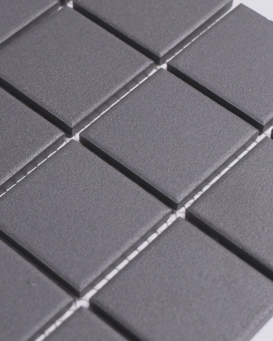 Bridges Charcoal Unglazed Square Mosaic Tile 48x48mm