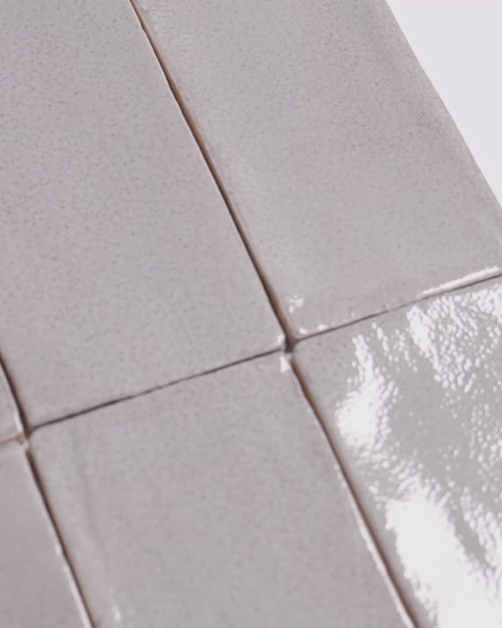Exville Silver Grey Gloss Spanish Tile 75x150mm