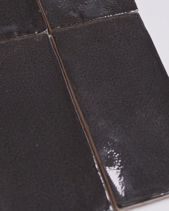 Exville Charcoal Gloss Spanish Tile 75x150mm