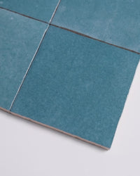 Rabat Sky Blue Zellige Look Italian Ceramic Tile 100x100mm